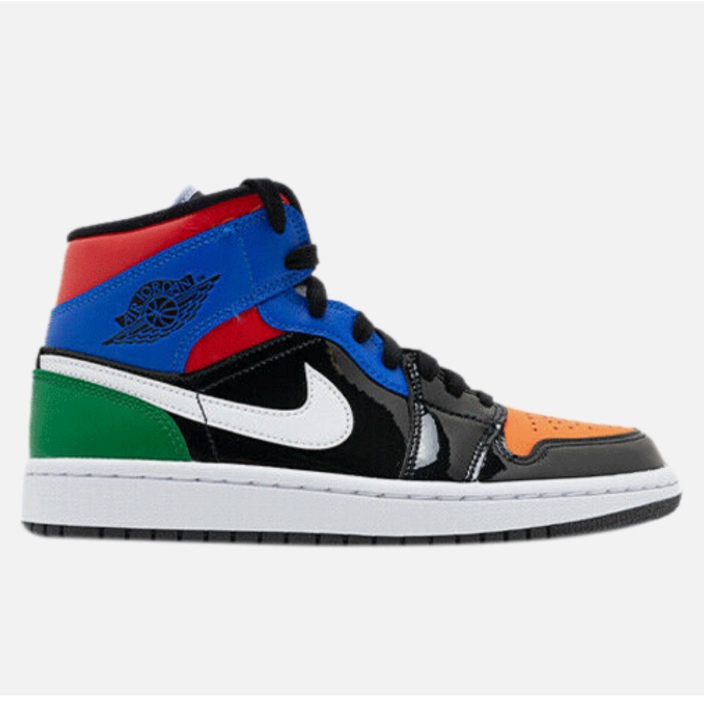 Nike Air Jordan 1 Mid SE Multi Patent Leather Women's 9 EUC RARE MIDI OG JORDAN